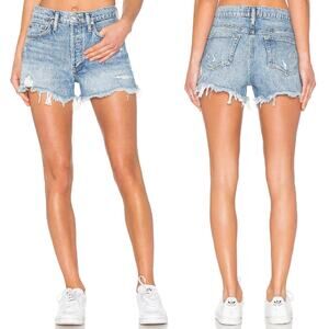 AGOLDE Parker Distressed Denim Shorts Women’s Size 29 Swapmeet Frayed Hem